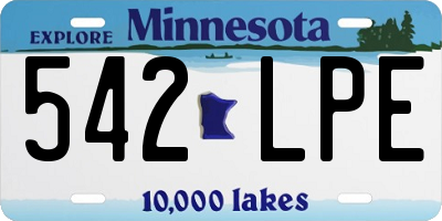 MN license plate 542LPE