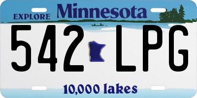 MN license plate 542LPG