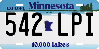 MN license plate 542LPI
