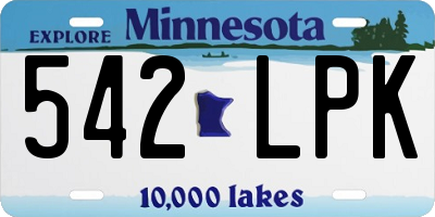 MN license plate 542LPK