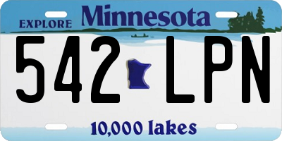 MN license plate 542LPN