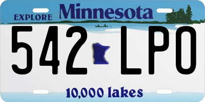 MN license plate 542LPO