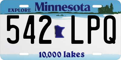 MN license plate 542LPQ