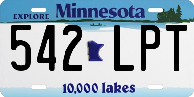 MN license plate 542LPT