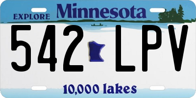 MN license plate 542LPV