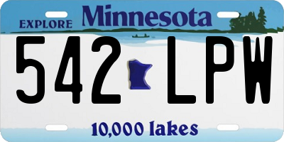 MN license plate 542LPW