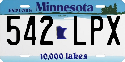 MN license plate 542LPX