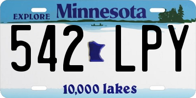 MN license plate 542LPY