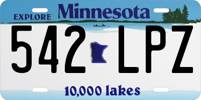 MN license plate 542LPZ
