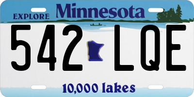 MN license plate 542LQE