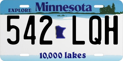 MN license plate 542LQH