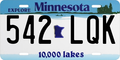 MN license plate 542LQK