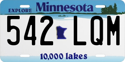 MN license plate 542LQM
