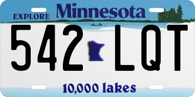 MN license plate 542LQT
