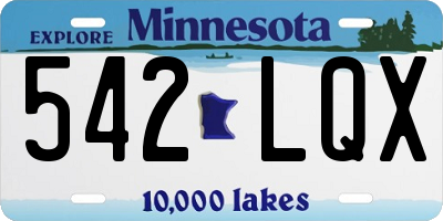 MN license plate 542LQX