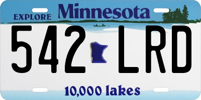 MN license plate 542LRD