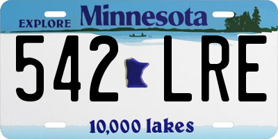 MN license plate 542LRE