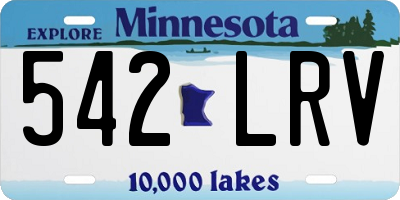 MN license plate 542LRV