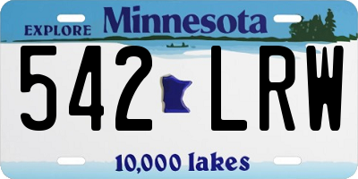 MN license plate 542LRW