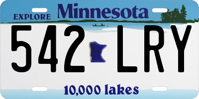 MN license plate 542LRY
