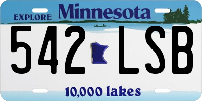 MN license plate 542LSB