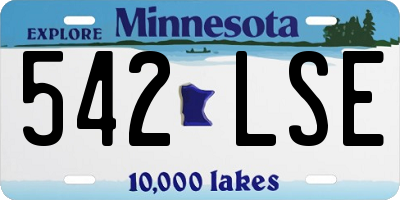 MN license plate 542LSE