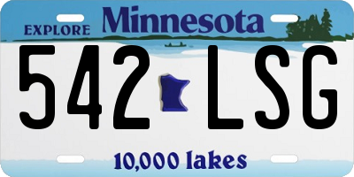 MN license plate 542LSG