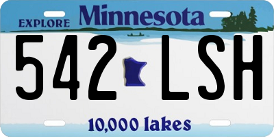 MN license plate 542LSH