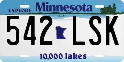 MN license plate 542LSK