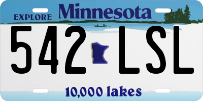 MN license plate 542LSL