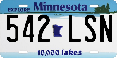 MN license plate 542LSN