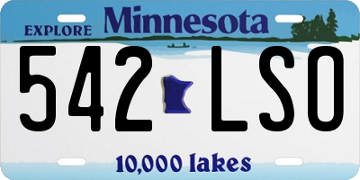 MN license plate 542LSO