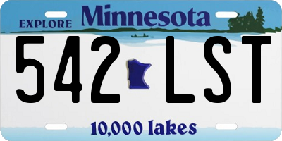 MN license plate 542LST
