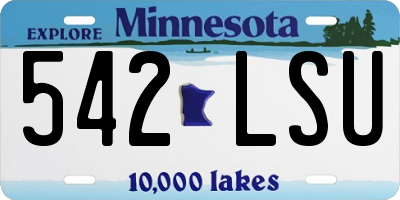 MN license plate 542LSU