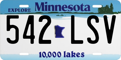 MN license plate 542LSV