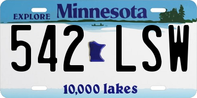 MN license plate 542LSW