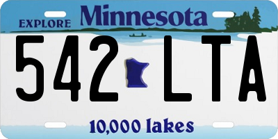 MN license plate 542LTA