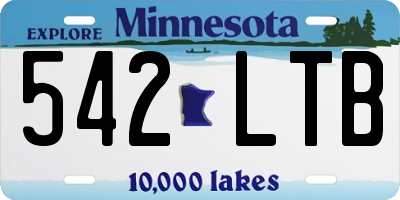 MN license plate 542LTB