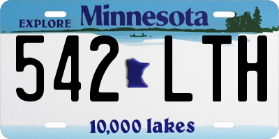 MN license plate 542LTH