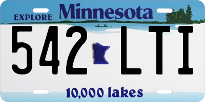 MN license plate 542LTI