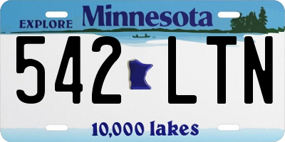 MN license plate 542LTN