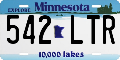 MN license plate 542LTR