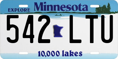 MN license plate 542LTU