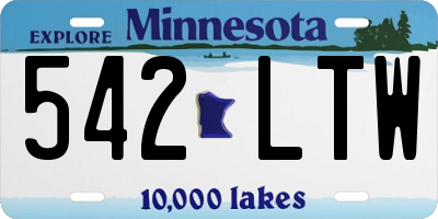 MN license plate 542LTW
