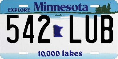 MN license plate 542LUB