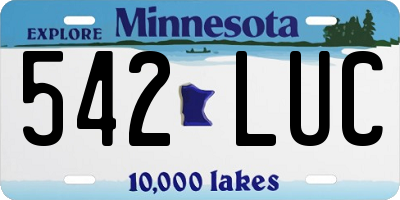 MN license plate 542LUC