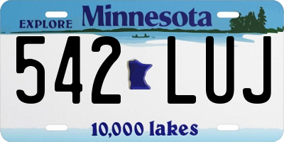 MN license plate 542LUJ