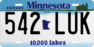 MN license plate 542LUK