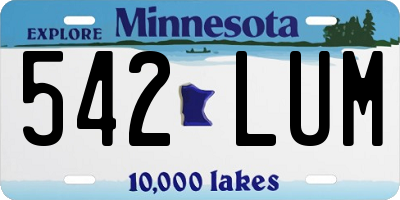MN license plate 542LUM