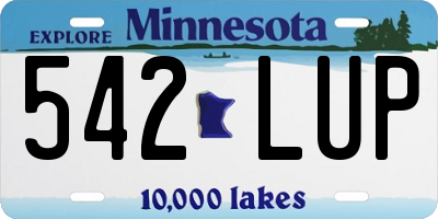MN license plate 542LUP